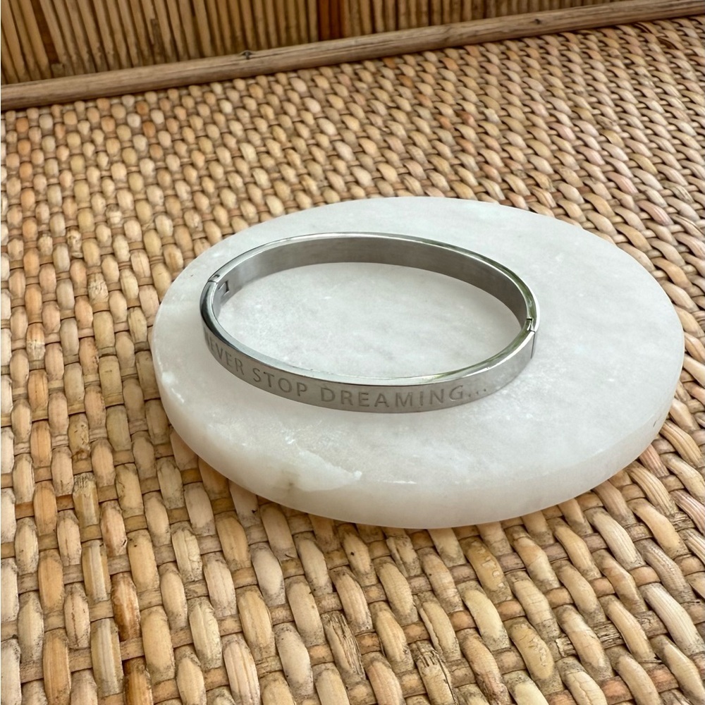 Silver Mantra Bangle Bracelet